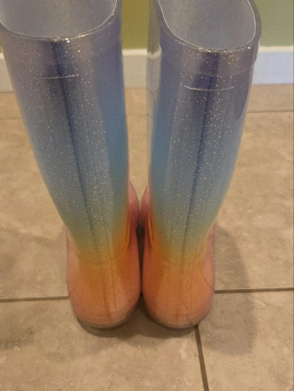 Cat & Jack Girls Rainbow Ombre Glitter Rain Boots